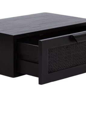 Black Woven-Front Floating Table with Drawer by Kate and Laurel